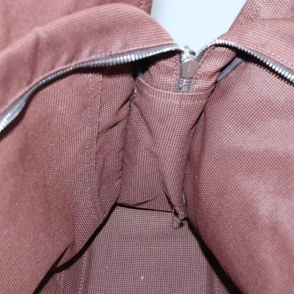 HERMES Her Line MM Tote Bag Canvas Brown Silver Auth bs28518 - Picture 12 of 16